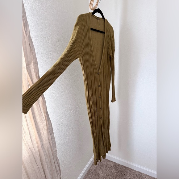 Free People Skinny Mini Duster Ribbed Cardigan - Picture 6 of 9